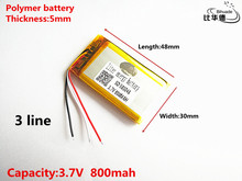 3 line Good Qulity 3.7V,800mAH,503048 Polymer lithium ion / Li-ion battery for TOY,POWER BANK,GPS,mp3,mp4 2024 - buy cheap