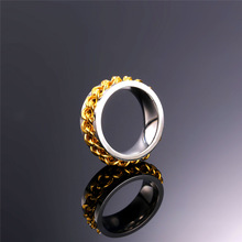 Anillo de boda de acero inoxidable para hombre, anillo giratorio de color dorado, 316L, joyería Punk, regalo para hombre R2093G 2024 - compra barato