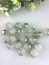 Free Shipping 140Pcs Round Faceted White Color With Gray Glass Crystal Spacer Beads Charms 8mm For Jewelry Making Craft DIY 2024 - buy cheap