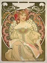 Alphonse Mucha-impresora abstracta de alta calidad, producto hecho a mano, para arte de retrato, champán 2024 - compra barato