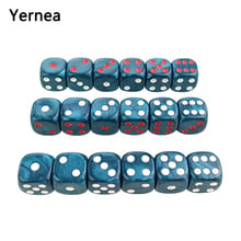 Yernea 6Pcs*3 Bag Acrylic Dice 16mm Round Corner Marble effect Dice Set Blue Dice Table Games D6 High-quality Plastic Product 2024 - buy cheap