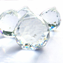 Lustre de cristal facetado transparente de 60mm, pingente de bola de iluminação, coletor de sol, casamento, esfera fengshui, decoração de árvore de natal 2024 - compre barato