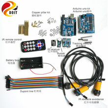 1 Set IR Control Kit with Arduino UNO R3 Board+Motor Drive Shield Bard for Tracking Obstacle Avoidance for Arduino DIY Kit 2024 - buy cheap