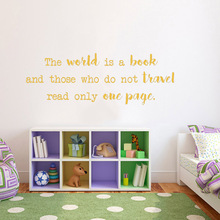 The World Is A Book Travel Gifts Decor Wall Decals Vinyl Home Decor Book Room Nordic Home Decoration Adhesive Wallpaper C031 2024 - buy cheap