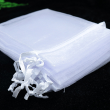 Atacado 200 ver sacos de organza branco para festa de casamento sacos de joias para presente bolsa 30x40cm 2024 - compre barato