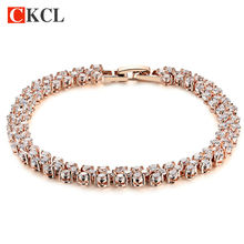 Hot Sell Gold Color AAA Quality Cubic Zirconia Crystal Roman Chain Bracelet Fashion Jewelry for women Bracelets & Bangles 2024 - buy cheap