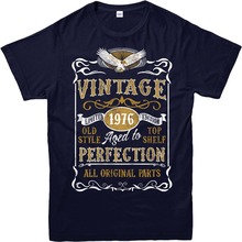 Camiseta masculina estilo verão, camiseta vintage feita em 1976, presente de ano de aniversário do nascido 1976, camiseta casual engraçada 2024 - compre barato