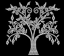 2pc/lot Lovely tree patches  hot fix rhinestone motif designs hot fix rhinestone applique iron on transfers motif patches 2024 - buy cheap