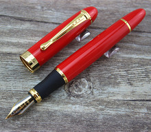Jin Hao-Bolígrafo De metal de alta calidad X450 para mujeres, Pluma de Oro de iridio de lujo, caligrafía, color rojo, negocios y oficina, pluma estilográfica de tinta de 0,5mm 2024 - compra barato