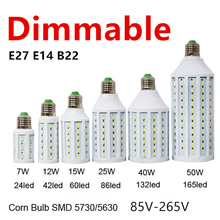 Dimmable 5730 84LED 25W LED Lamp Lighting E27 E26 B22 E14 B15 85-265V Lampada LED Light Dimming Corn Bulbs Spotlight 1pcs/lot 2024 - buy cheap