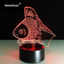 Gold Fish LED Night Light USB Powered LED Color Change 3D Decor Lamp For Children Bedroom Lighting Toys Xmas Kids Gift Decor LED 2024 - buy cheap