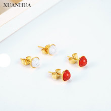 XUANHUA Stainless Steel Jewelry Woman Vogue 2019 Stud Earrings For Women Jewelry Accessories wholesale lots bulk Bohemian 2024 - buy cheap