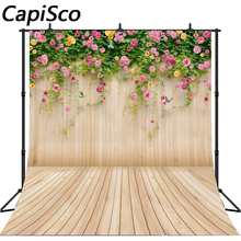 Capisco Floral Wood Wall floor Photography Backdrops Newborn Baby Flower Butterfly Backdrop birthday Wedding Photo Backgrounds 2024 - buy cheap