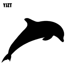 Yjzt adesivo de vinil para porta-malas de carro, estampa de golfinho, 15.5cm * 11cm, acessórios decalque preto/prata embutido 2024 - compre barato