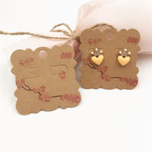 50pcs Fashion Kraft Paper Earring Cards 5x5cm Ear Studs Card Hang Tag Jewelry Display Earring Favor Prices Label Handmade Cards 2024 - buy cheap