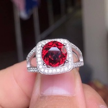 Natural Garnet Rings for Women 925 Sterling Silver Jewelry, 8*8mm Tested Gemstone Wedding Engagement Ring Fine Jewelry, FJ376 2024 - buy cheap