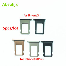 Absuhjx 5pcs SIM Card Tray for iPhone X 8 7 Plus SIM Card Holder Slot Reader Adapter Replacement Parts 2024 - buy cheap