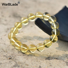 Warblade aaaaa 5a pedra natural citrino pulseiras de cristal de limão contas corda elástica corrente pulseiras pulseiras para mulher jóias masculinas 2024 - compre barato