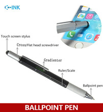 1pcs/lot Multifunction ballpoint pen ,  stylus / ruler / gradienter / screwdriver pen , useful tool pen 2024 - buy cheap