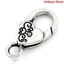 DoreenBeads Zinc metal alloy Lobster Clasp Antique Silver Color Pattern 26mm(1") x 13mm( 4/8"), 2 PCs new 2024 - buy cheap