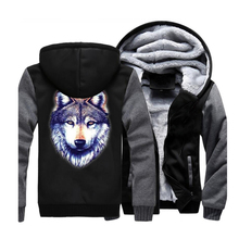 Moda animal lobo impresso hoodies dos homens 2019 casacos de lã inverno hip hop com capuz moletom dos homens casaco roupas marca cm01 2024 - compre barato