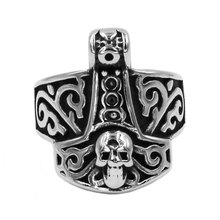 Anillo de martillo de Thor Myth con símbolo Tribal para hombre, joyería de acero inoxidable 316L, nudo celta, motero, venta al por mayor SWR0759 2024 - compra barato