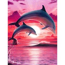 DIY 5D Diamond Painting Animal Dolphin Full circular Diamond Embroidery Embroidery Diamond Home decoration 2024 - buy cheap