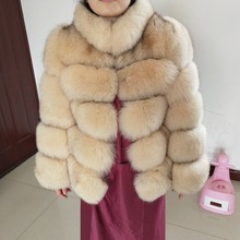 Новое Брендовое пальто из лисьего меха, шорты, модное женское зимнее теплое пальто из плотного меха, любой цвет, под заказ, пальто из лисьего меха 2024 - купить недорого
