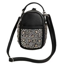 2018 Multifunctional Women Handbag Mini Bag Chic Rivet Florals PU Leather Crossbody Messenger Bags For Girls Ladies Shoulder Bag 2024 - buy cheap