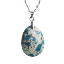 Genuine Blue Natural K2 Jasper Gemstone Crystal Water Drop Bead Fashion Pendant 26*19*9mm 2024 - buy cheap