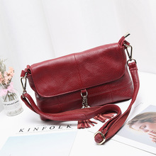 100% Genuine Leather Women's Handbags 2019 Fashion Luxury Brand Shoulder Bags Tassel Messenger Bags Ladies Travel Crossbody Bags 2024 - buy cheap