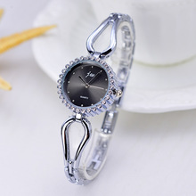 Relógio de quartzo rosé feminino, relógio de pulso de aço inoxidável cristal de marca superior jw, com vestido casual para mulheres 2024 - compre barato