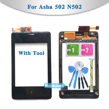 Nokia asha 2.8 n502, tela sensível ao toque com sensor, lente de vidro externa preta, 502" 2024 - compre barato