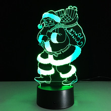 Novo papai noel 3d figura luz colorida toque lâmpada led usb fonte de alimentação presente atmosfera presente para enviar crianças amante a70 2024 - compre barato