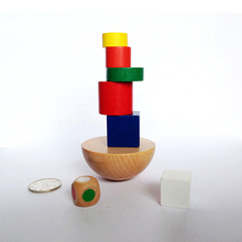 Juego de equilibrio de Luna para bebés y niños, bloques de construcción geométricos de madera, juguetes educativos de aprendizaje, regalo 2024 - compra barato
