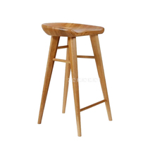 Nordic Style Modern Bar Counter Stool Full Solid Wood High Footstool Natural Pinewood Coffee Shop Minimalist Bar Stool For Home 2024 - buy cheap