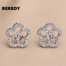 Flower Shape Charm Fashion Exquisite Pearl Earrings Mountings, Earrings Findings, Stud Earrings Settings Jewelry Parts Fittings 2024 - buy cheap