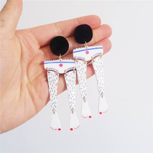 Creative personality legs cute earrings lace digestion small underwear feet funny drop earrings 2024 - buy cheap