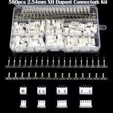 560 pces 2.54mm dupont conector conjunto jumper fio cabo pino do encabeçamento habitação e macho/fêmea pino cabeça terminal adaptador plug 2024 - compre barato