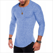 2018 Spring Autumn Fashion Striped Men's T-shirts Long Sleeve O-neck Slim T Shirt Hot Sale New Brand Men T Shirt GD890 2024 - buy cheap