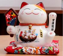 Lucky Cat ornaments electric hand Japanese ceramic cat small fortune cat cashier creative gift shop opened 2024 - buy cheap