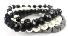 Free Shipping 4 string Black Crystal Glass Beads and semi-precious stone bracelet with pearl hyramid Women bracelet 2024 - buy cheap