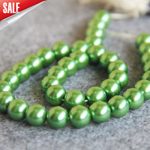 New Beautiful 8-14mm Green Shell Glass beads DIY gift for women girl loose Jewelry making design 15inch Wholesale 2024 - buy cheap