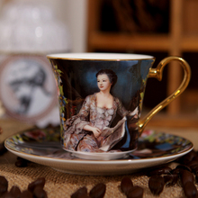 Figura de quadra da europa, conjunto de porcelana e pires para chá, xícara de café, chá à noite, acessórios de decoração para casa 2024 - compre barato