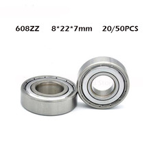 20/50Pieces Double Shielded Miniature High-carbon Steel Single Row 608ZZ ABEC-1 Deep Groove Ball Bearing 8*22*7 8x22x7mm 608 ZZ 2024 - buy cheap