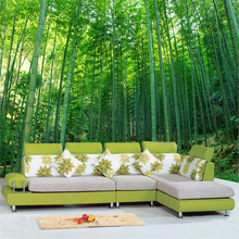 beibehang 3D mural wall papers home decor photo mural TV background painting background green Bamboo Forest wallpaper for walls 2024 - buy cheap