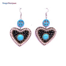 Best selling earrings fashion heart-shaped leather earrings Hand-designed colorful ladies earrings Statement earrings 2024 - buy cheap