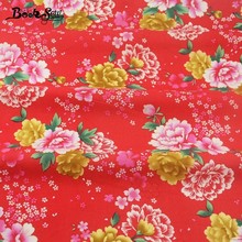 Booksew Cotton Poplin Fabric Pillows Clothing Pretty Peony Bedding Home Decoration Dress Quilting Fat Quarter Meter Dolls Crafts 2024 - buy cheap