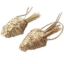 Small Pet Chewing Toy Natural Grass Straw Braided Carrot Rabbit Chinchilla Guinea Pig Hamster Grass Teeth Cleaning Teether Toy 2024 - buy cheap