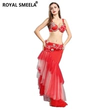 Fantasia de dança do ventre feminina, adulto, oriental, roupa de dança do ventre, malha, strass, cinto, maxi saia, roupas de dança sexy 2024 - compre barato